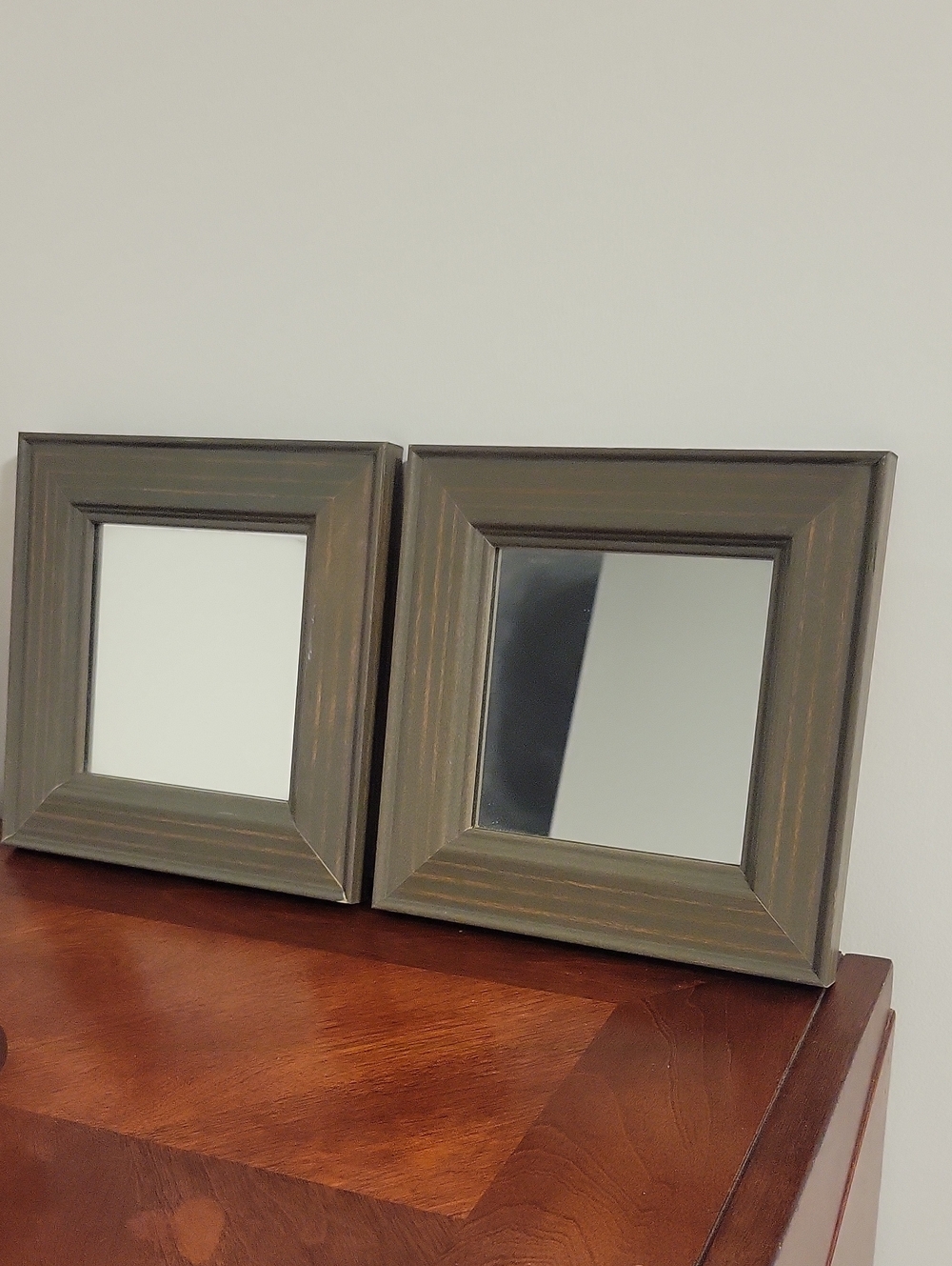 Home Interiors Olive Green Square Mirror Duo